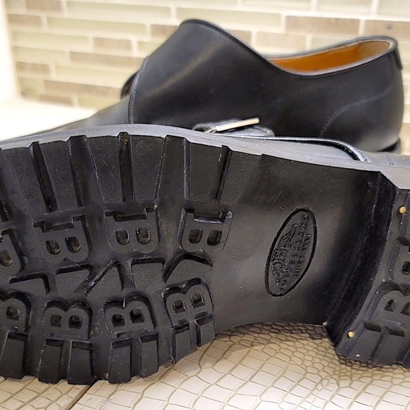 Very Rare New Never Used Hand Made Italian Black Leather Dress Monk Strap - Picture 6 of 14